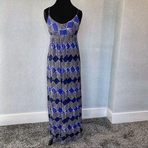 LOFT Geometric Pattern Maxi Dress Women Size Small